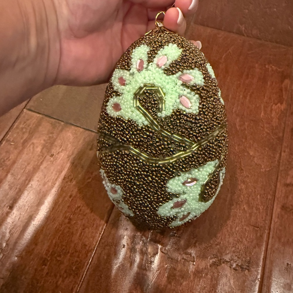Katherine’s Collection Beaded Beautiful Egg-Shaped Ornament - Picture 2 of 6